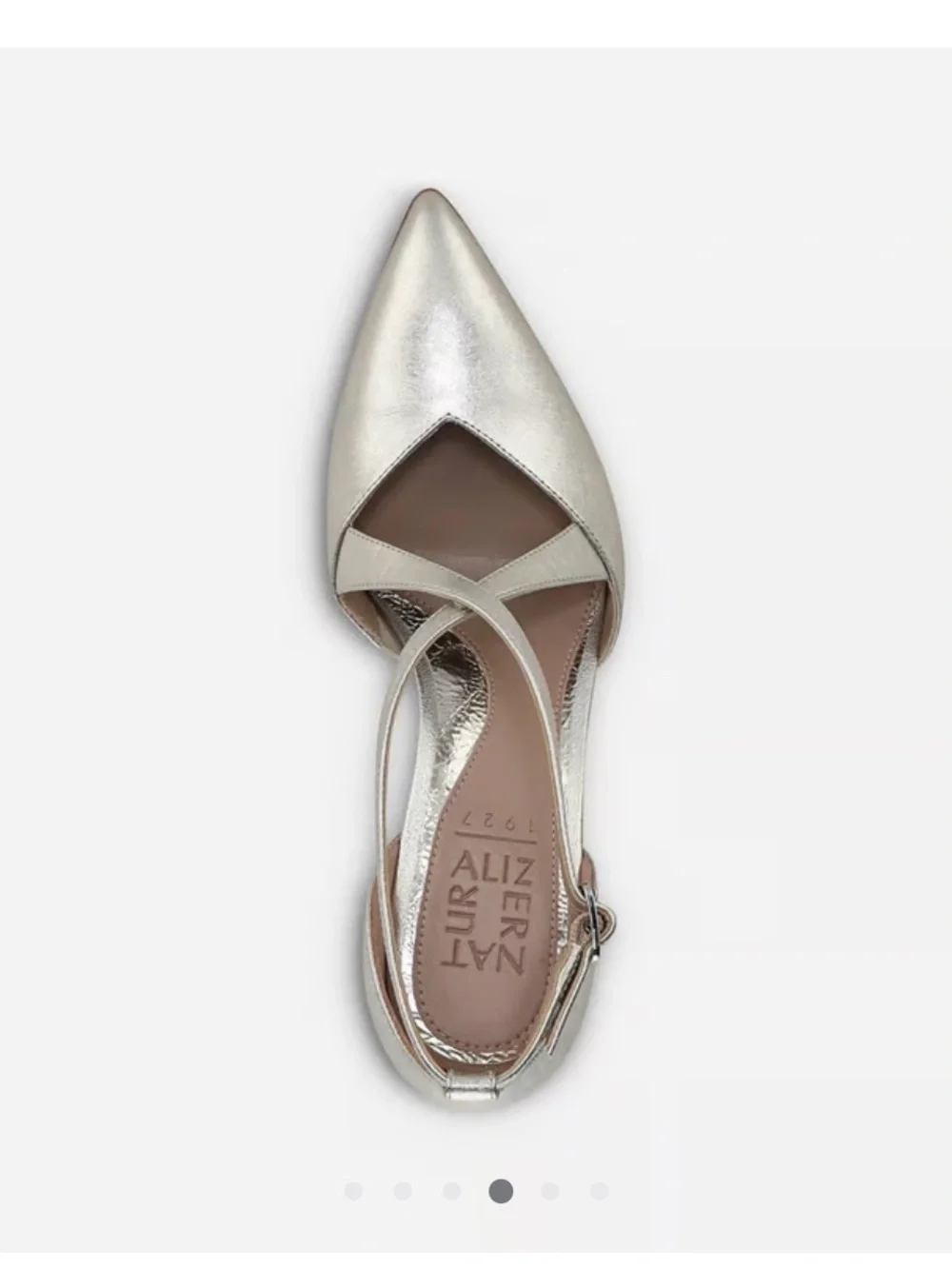 Naturalizer Metallic Silver Crisscross Pointed-Toe Heels